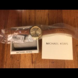 Michael Kors Hartman Leather Strap Watch